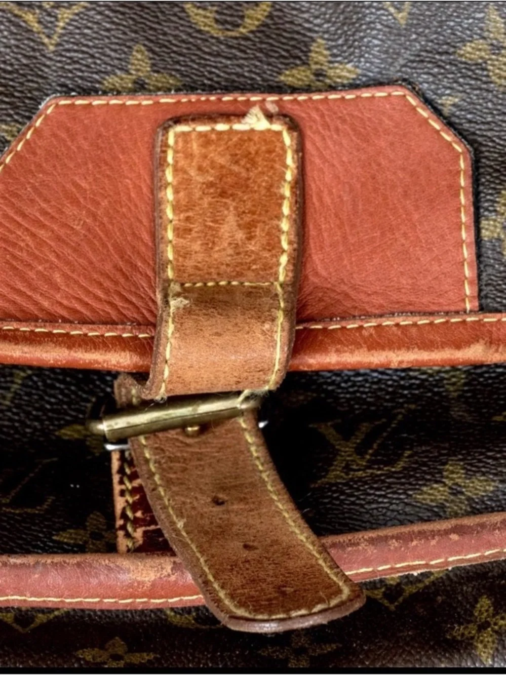 Louis Vuitton Monogram OLD Canvas Brown Briefcase with Leather Trim